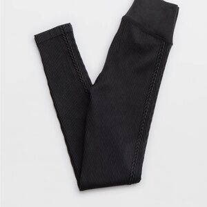 NWT Offline by Aerie Black Ribbed Leggings size large
